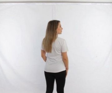 Kadın düz renk logolu tshirt